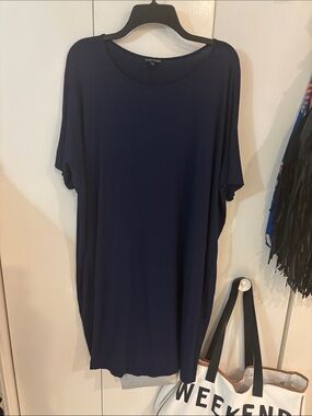 Eileen Fisher Navy T-Shirt Dress,L